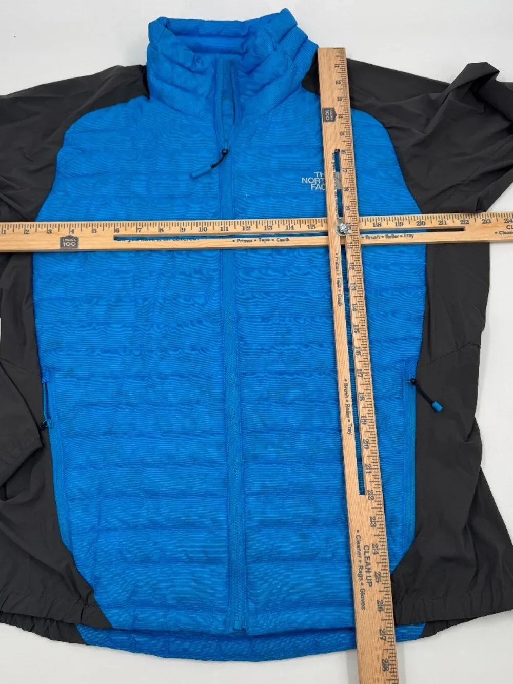 The North Face 800 Fill Hybrid Down Jacket Mens Large Blue Grey Quilted Puffer